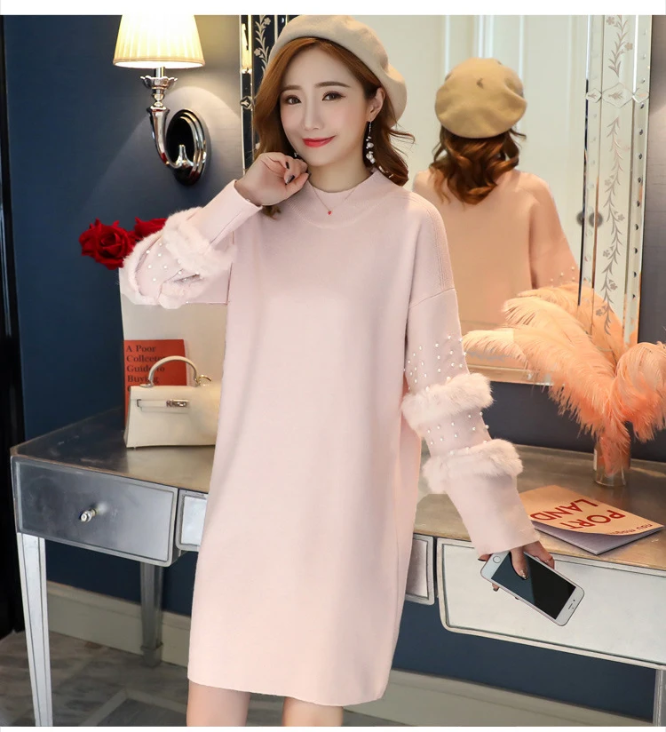 Maternity Sweaters New Long Fashion Maternity Sweater Dress Pregnancy Clothes Winter Dress Women Sweater Dress Pregnant Pullove