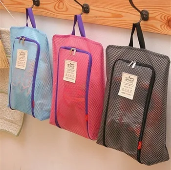 

Portable travel waterproof mesh shoe organizer bags shoes package travel to receive bags