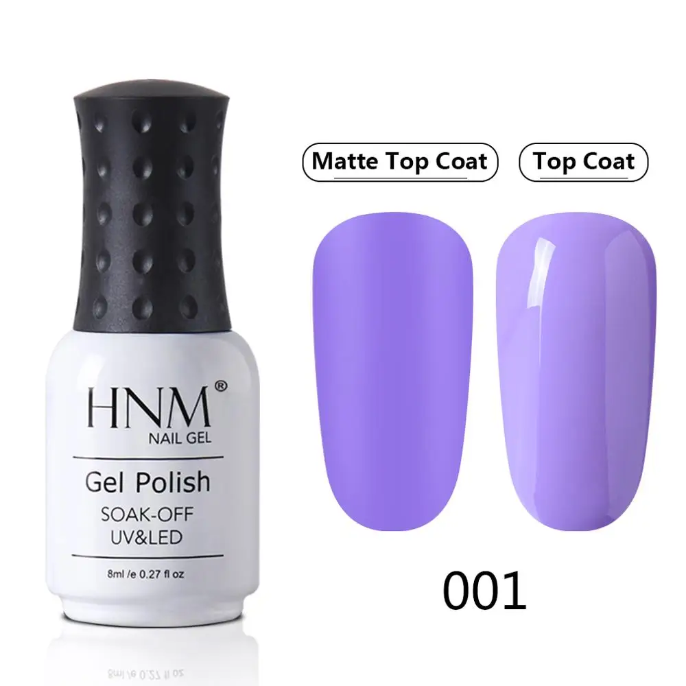 HNM Blue Purple Matte Effect Gel Nail Polish Need Matt Top Coat Base Semi Permanent UV LED Lamp Hybrid Varnishes Lacquer Gellak - Цвет: PP001