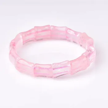 

1pc wholesale natural pink rose quartz bracelet stretch ladies jewelry on sale