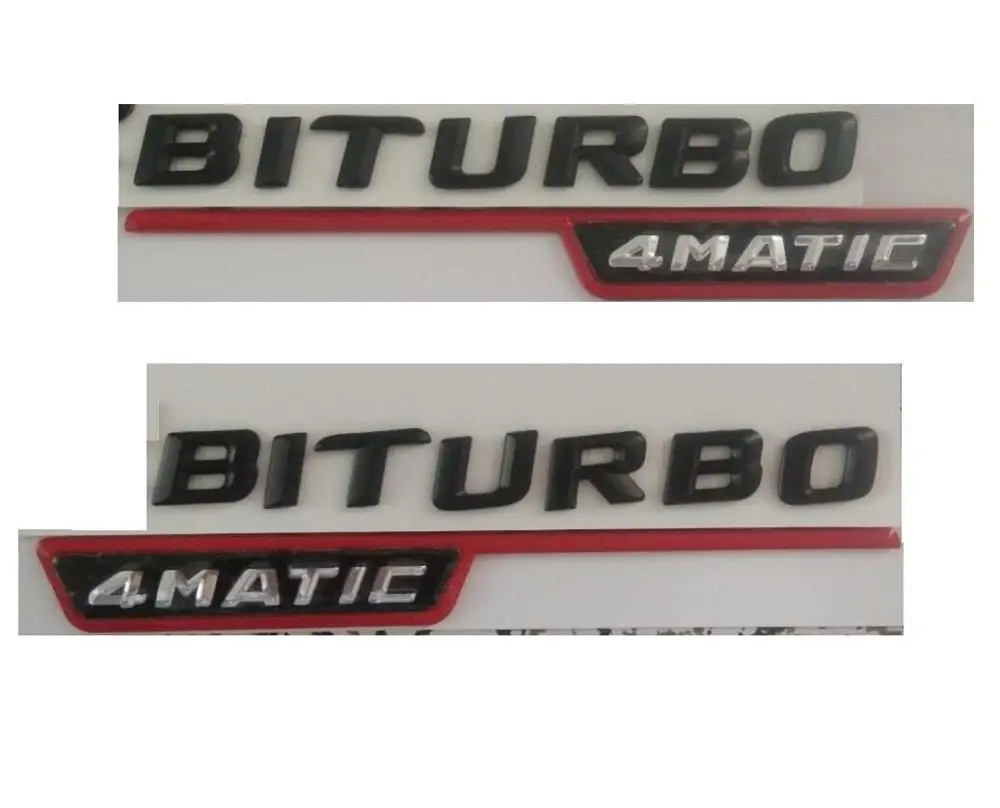 Красные, черные крыло BITURBO 4matic эмблемы 2 шт. для Mercedes AMG