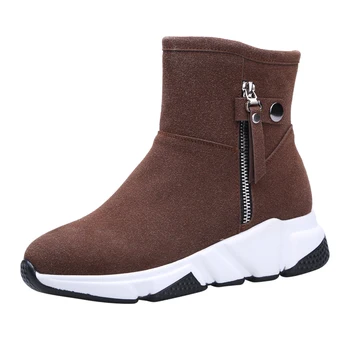 

Outdoor flat snow boots women 2019 new plus velvet thick cotton shoes northeast thick bottom students wild winter boots