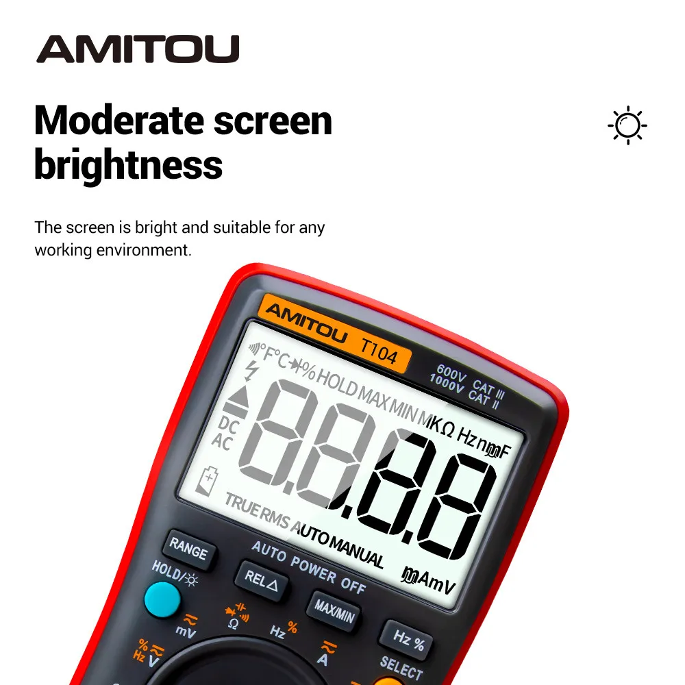 AMITOU T104 мультиметр мини авто мультимер цифровой вольтметр транзистор мультиметры