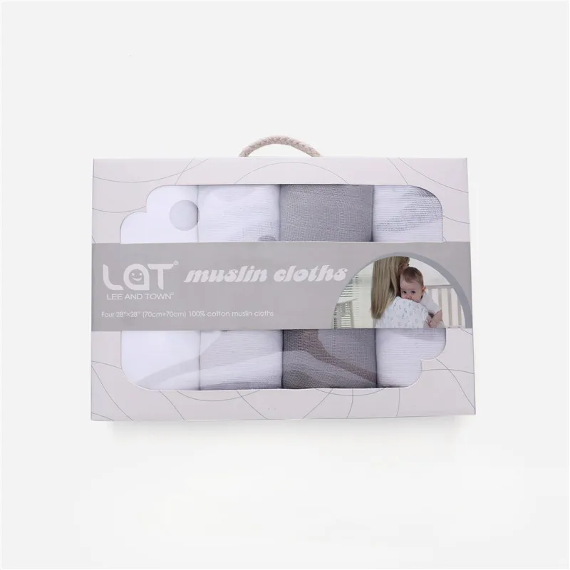 4-Pack моющиеся Премиум Многоразовые подгузники салфетки для новорожденных мальчиков и девочек марлевые хлопковые муслиновые квадратные банные полотенца одеяло