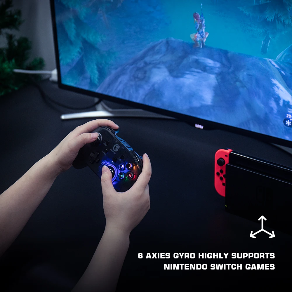 Gamesir t4 pro wireless bluetooth controller gamepad with 6-axis gyro applies for nintendo switch android ios mac os windows pc (t4 pro)