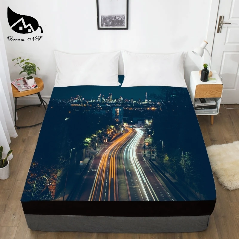 Dream NS City Night View платье для спальни домашний текстиль простыни 3D печать ночной город огни Bettlaken 1 шт