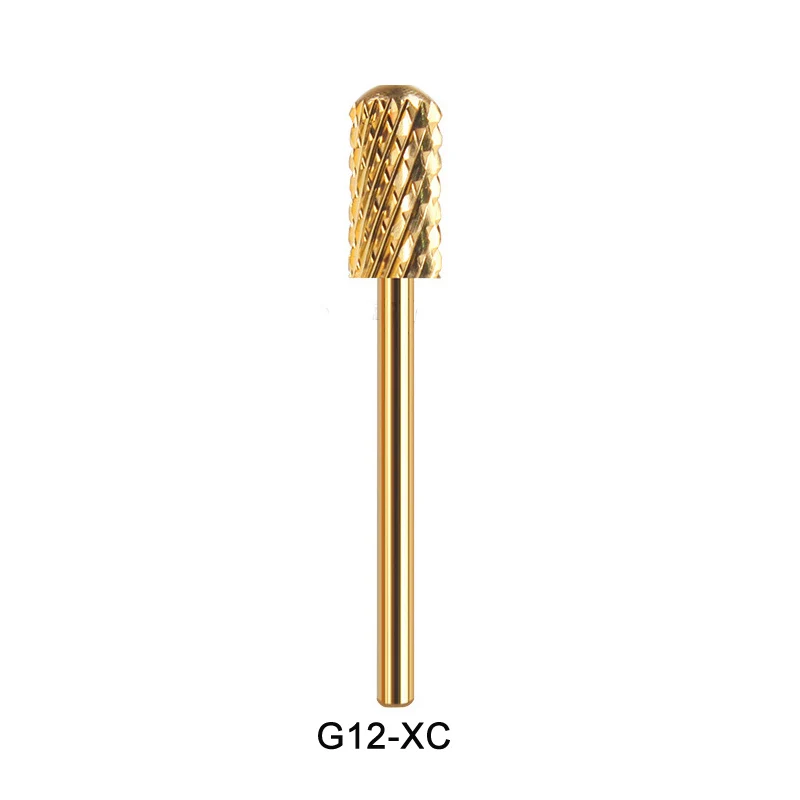 G12-XC Gold RIKONKA, 1 шт., твердосплавное сверло для ногтей, фреза для маникюра, электрический аппарат для маникюра, фрезы для ногтей, пилки, аксессуары для ногтей - Цвет: G12-XC Gold