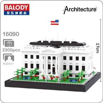 White House Balody архитектура Эйфелева башня белый дом Биг Бен Лувр алмаз 3D Строительные маленькие блоки игрушка здание съезда без коробки - Цвет: White House