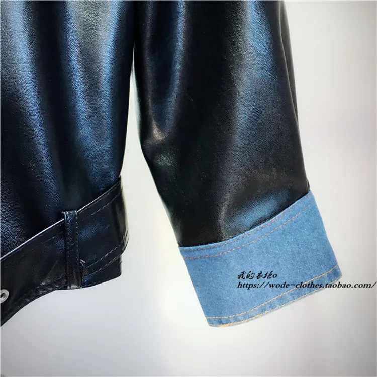 Весенняя и Осенняя джинсовая Стеганая Кожаная Куртка женская Свободная короткая куртка большого размера для мотоцикла новые Куртки из
