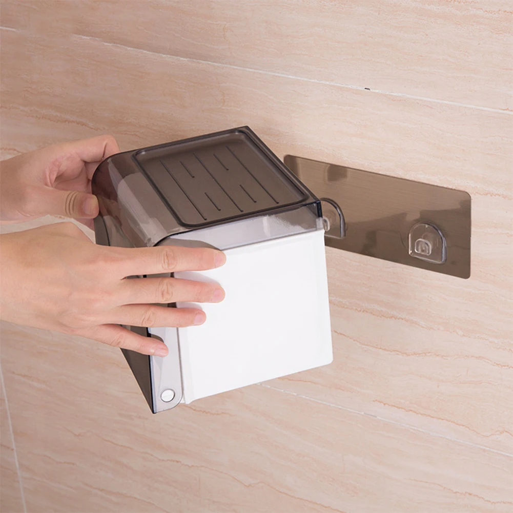 

PP Paper Holder Seamless Wall Mounted Bathroom Easy Install Lightweight Punch Free Moisture Proof Home Organizer Waterproof