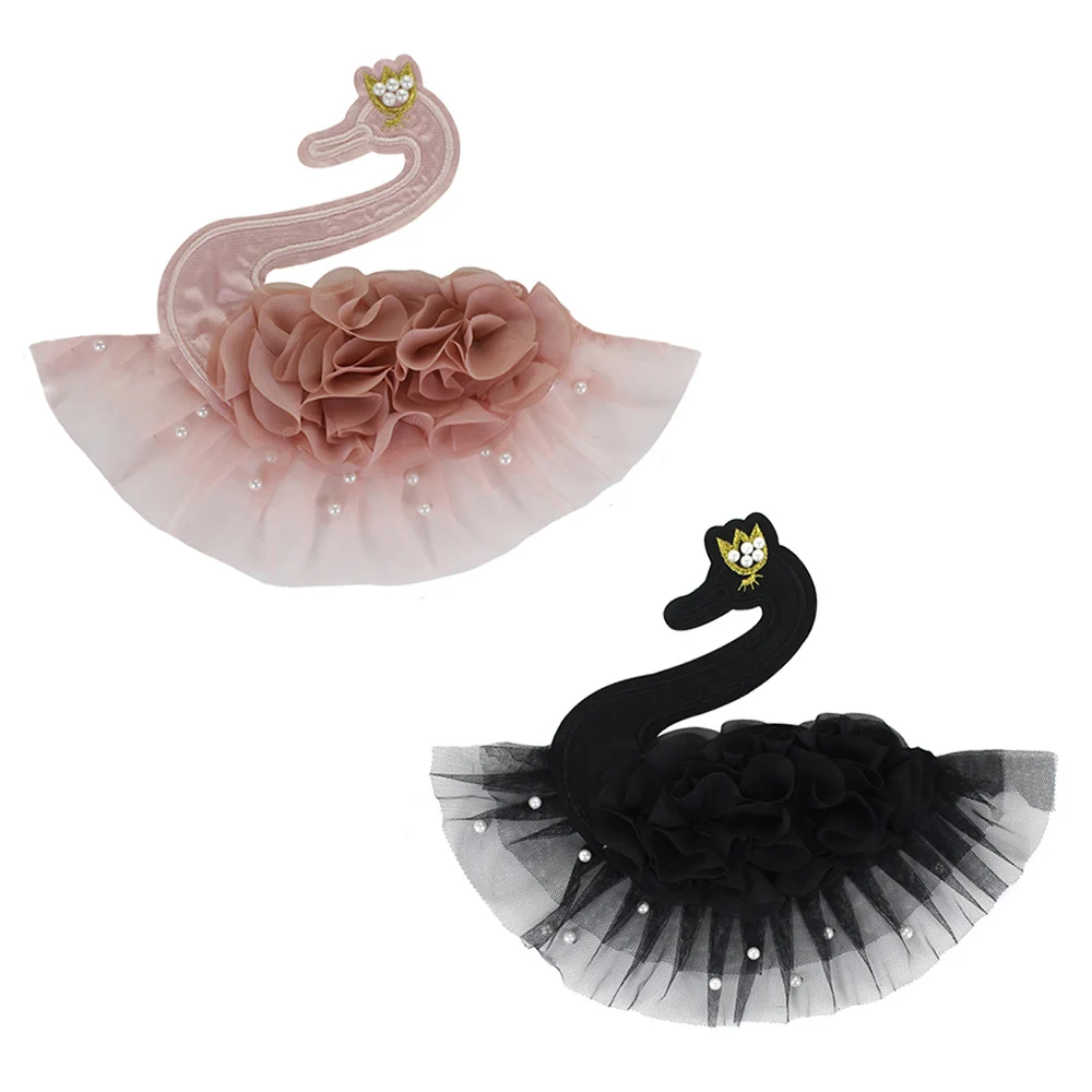 Кружевной цветок лебедь аппликации бисером жемчуг заплатка для одежды шляпа украшенная шитье 10 штук