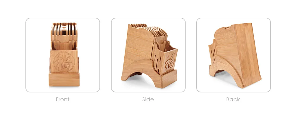 Многофункциональный резак Kinfe из натурального бамбука, держатель для хранения, полка, бытовая Прочная полка для ножей, блок, подставка для кухонной утвари