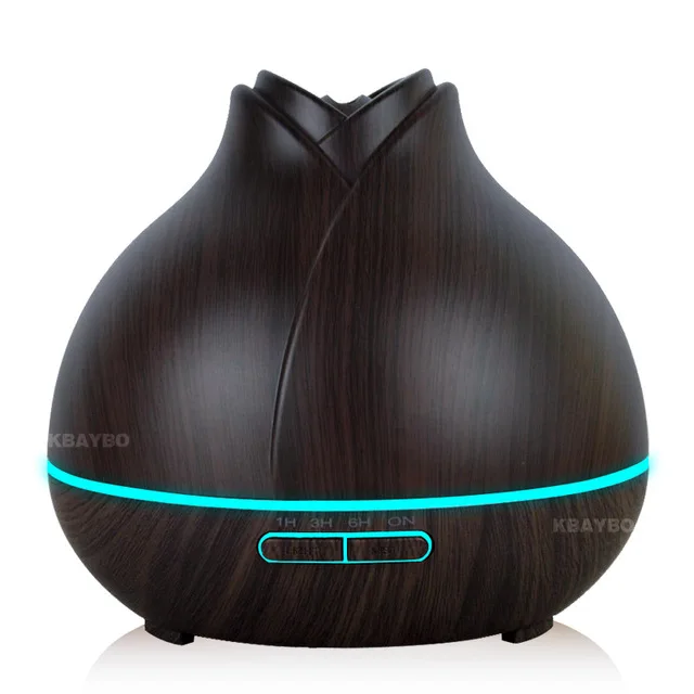 

400ml Wood Grain Ultrasonic Cool Mist Humidifier Air Humidifier Aroma Essential Oil Diffuser for Office Home Bedroom Living Room
