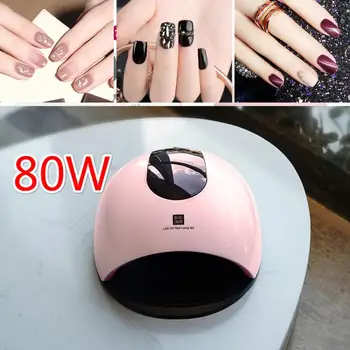 

80W Smart Nail Light 10s/30s/60s/120s Painless Mode Nail Polish Dryer Detachable Manicure Lamp UV LED Lamp ABS Nail Care Tool