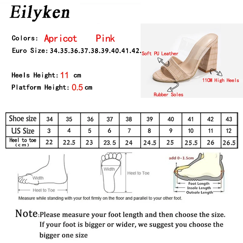 Eilyken/Новинка; женские элегантные модельные босоножки на высоком каблуке; модная обувь из прозрачного ПВХ с круглым носком на квадратном каблуке; обувь для вечеринок; тапочки