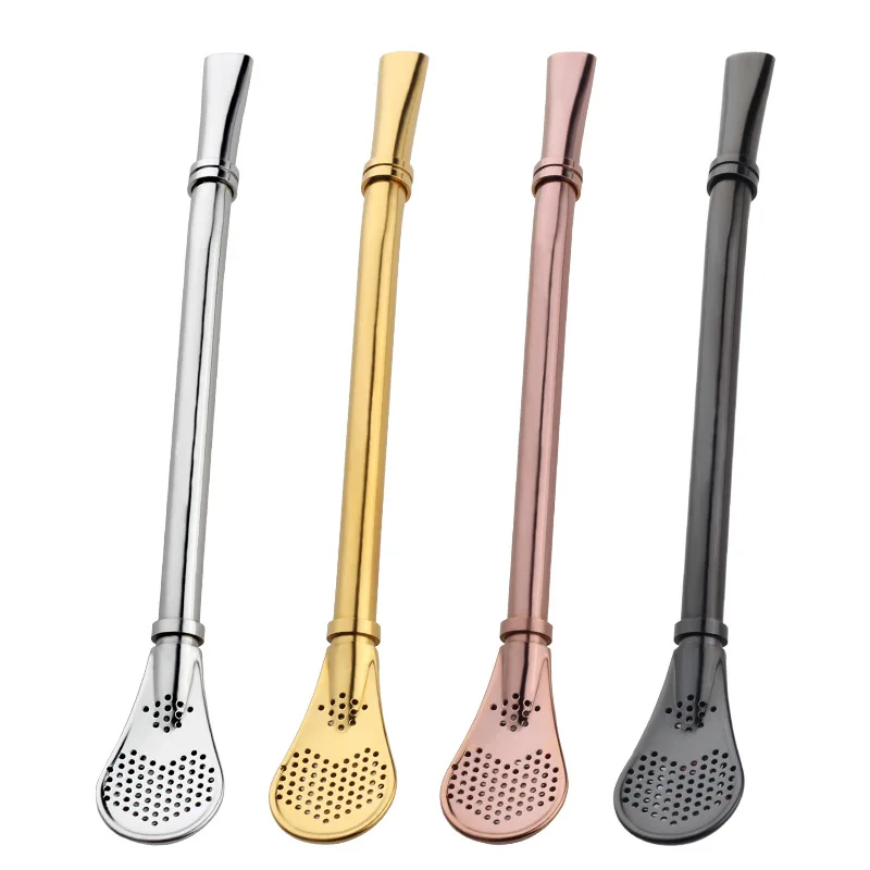 

304 Stainless Steel Creative Mix Spoon Straw Stir Spoon Sub-Yerba Mate Spoon Environmentally Friendly Metal Mainland China Fruit