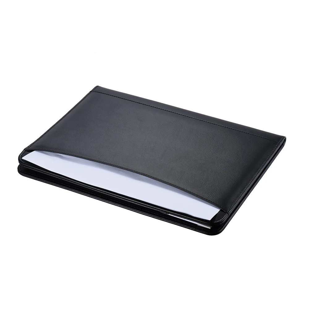 A4 PU 폴더 가방 가죽 다기능 비즈니스 포트폴리오 Padfolio 폴더 문서 케이스 주최자 명함 홀더