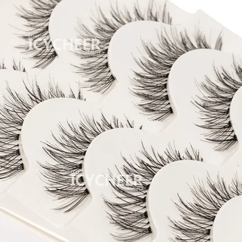 

ICYCHEER 5 Pairs Natural Soft Eye Lashes Makeup Handmade Thick Fake False Eyelashes Newest