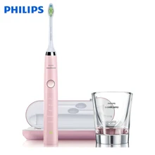 Philips Sonicare HX9362/68 звуковая качественная электрическая зубная щетка Алмазная чистая розовая со стеклом дорожное зарядное устройство для взрослых