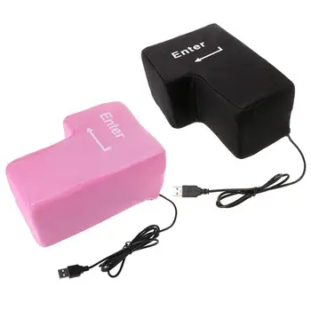 

USB Big Enter Key Decompression Large Enter Key Computer Vent Button Desktop Pillow for Programmer Stress Relief Gadget Gifts