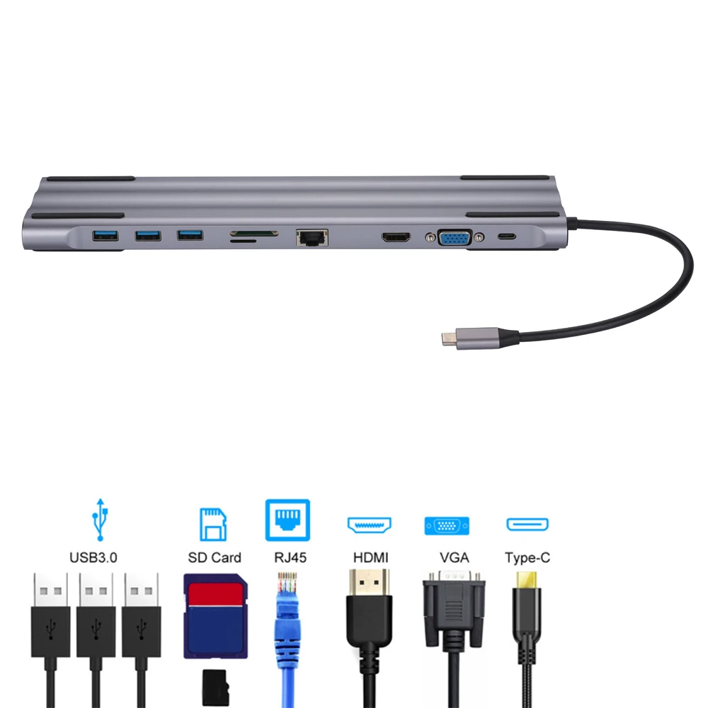Мульти-портовый концентратор USB Type C к USB3.0 HDMI RJ45 usb-хаб для MacBook Pro Аксессуары USB разветвитель USB-C концентратор