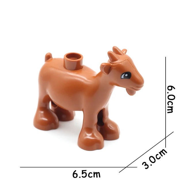 Big Size Building Blocks Animal Accessories Farm Figures Pig Rabbit Chicken Duck Dog Cat Bird horse Cow Sheep DIY Toys Gifts Brown goat
