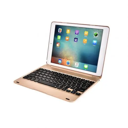 Ультратонкий складной чехол Беспроводная Bluetooth клавиатура для iPad Pro 9,7 дюймов планшет - Цвет: Golden