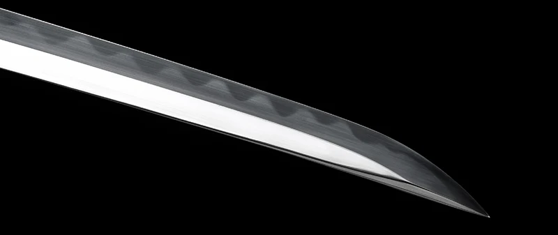 Серия Unokubi Zukuri Katana-весеннее стальное полное двойное лезвие Tang, острое, готовое к бою-японский меч ручной работы/черный коврик - Color: 1095