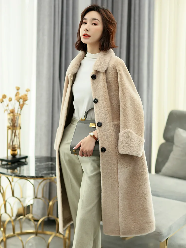 

Season Long Composite Particles Lambs Wool Sheep Velvet Coat Whom Fur Fur Coat Shearling Coat