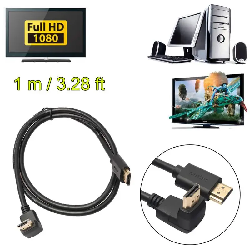 1,4 кабель версии HDMI с углом 270 градусов поддерживает для PS3 PS4 tv DVD 1 м