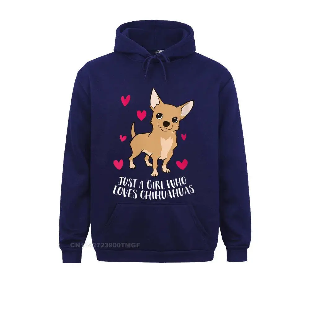 Womens Just a Girl Who Loves Chihuahuas Cute Chihuahua Dog Girl V-Neck T-Shirt__B5679 Casual Hoodies Long Sleeve for Men  Sweatshirts Family Clothes Funky Womens Just a Girl Who Loves Chihuahuas Cute Chihuahua Dog Girl V-Neck T-Shirt__B5679navy