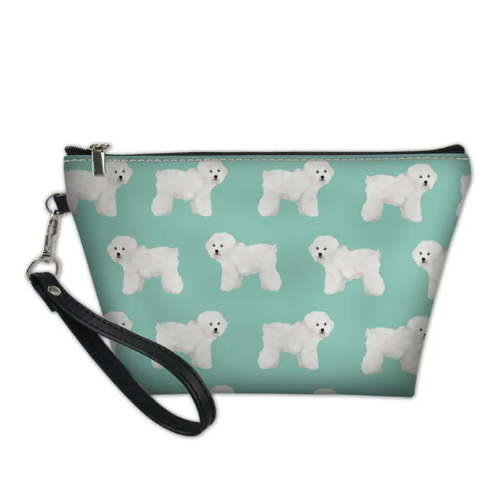 RH0412Z8 WHEREISART цветочный Bichon Frise Dog косметичка для женщин Neceser органайзер для путешествий женская сумка для хранения косметики многофункциональные - Цвет: RH0412Z8
