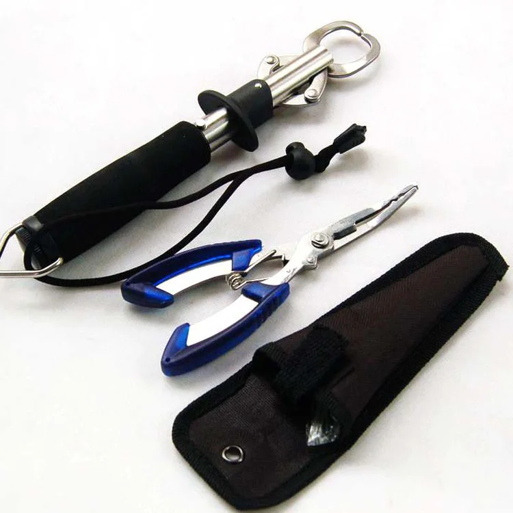 

Chen yang Dimension Small with Scales Stainless Steel Fish Grip + Multi-functional Forceps Set Fishing Gear Set