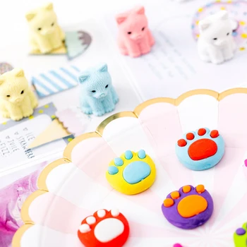 

5 pcs/pack Rubber Cat Claw Kitty Eraser Cartoon Series Eraser Set Material Escolar Kawaii Borradores Stationery School Supplies