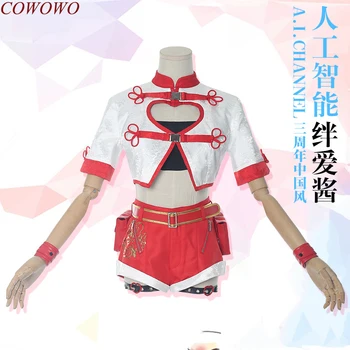 

Anime! Virtual Youtuber Kizuna AI 3rd Anniversary Party Chinoiserie Lovely Sexy Uniform Cosplay Costume 2019 NEW Free Shipping