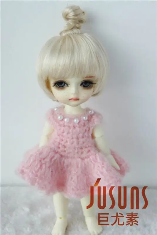 JD363 1/12 1/8 Мода BJD синтетический, мохеровый, для куклы парики Симпатичные Updo кукольные волосы Размер 3-4 дюймов 5-6 дюймов кукольный парик аксессуары
