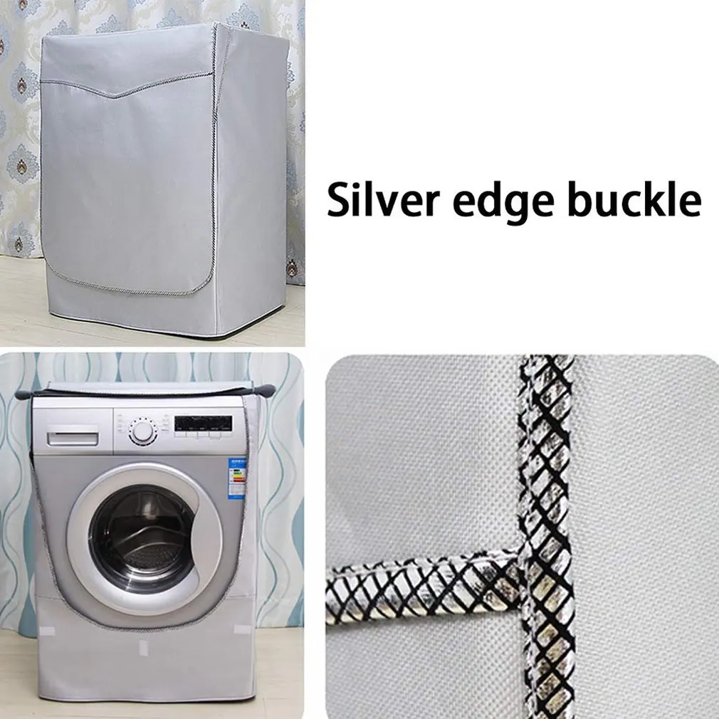 Automatic Roller Washer Sunscreen Washing Machine Waterproof Cover Dryer Polyester Silver Dustproof Washing Machine Cover
