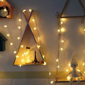 

LED Star Lights String Fairy Light Christmas Garland Copper Wire LED String Lamp Fairy lights For Indoor Xmas Wedding Decoration