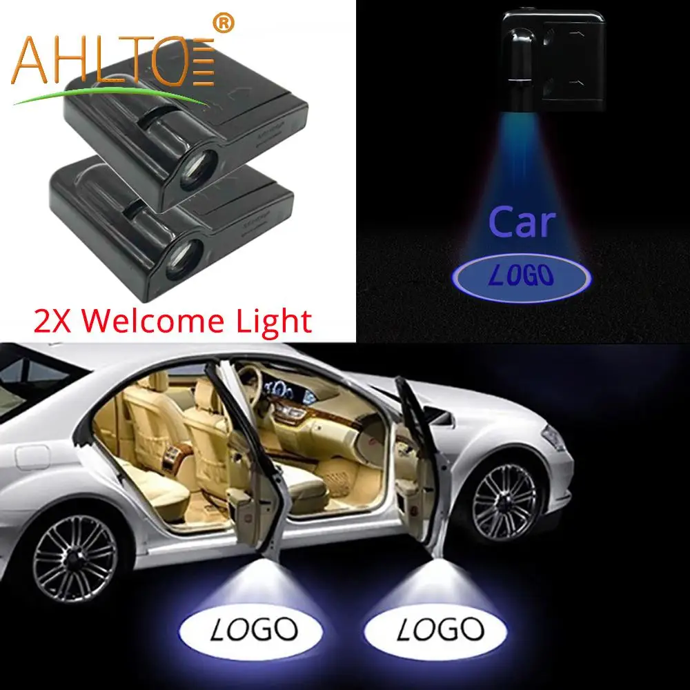 

2X Car Door Logo Light Welcome Lamp Laser Light Universal Wireless Projector Light Atmosphere Car Light DC 5V Decorative Lights