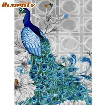 

RUOPOTY Frame Picture Animals Painting By Numbers For Adults Diy Coloring By Numbers Kits Drawing Canvas Painting Arts Gift