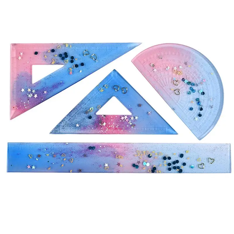 DIY Ruler Resin Mold Protractor Triangle Ruler
