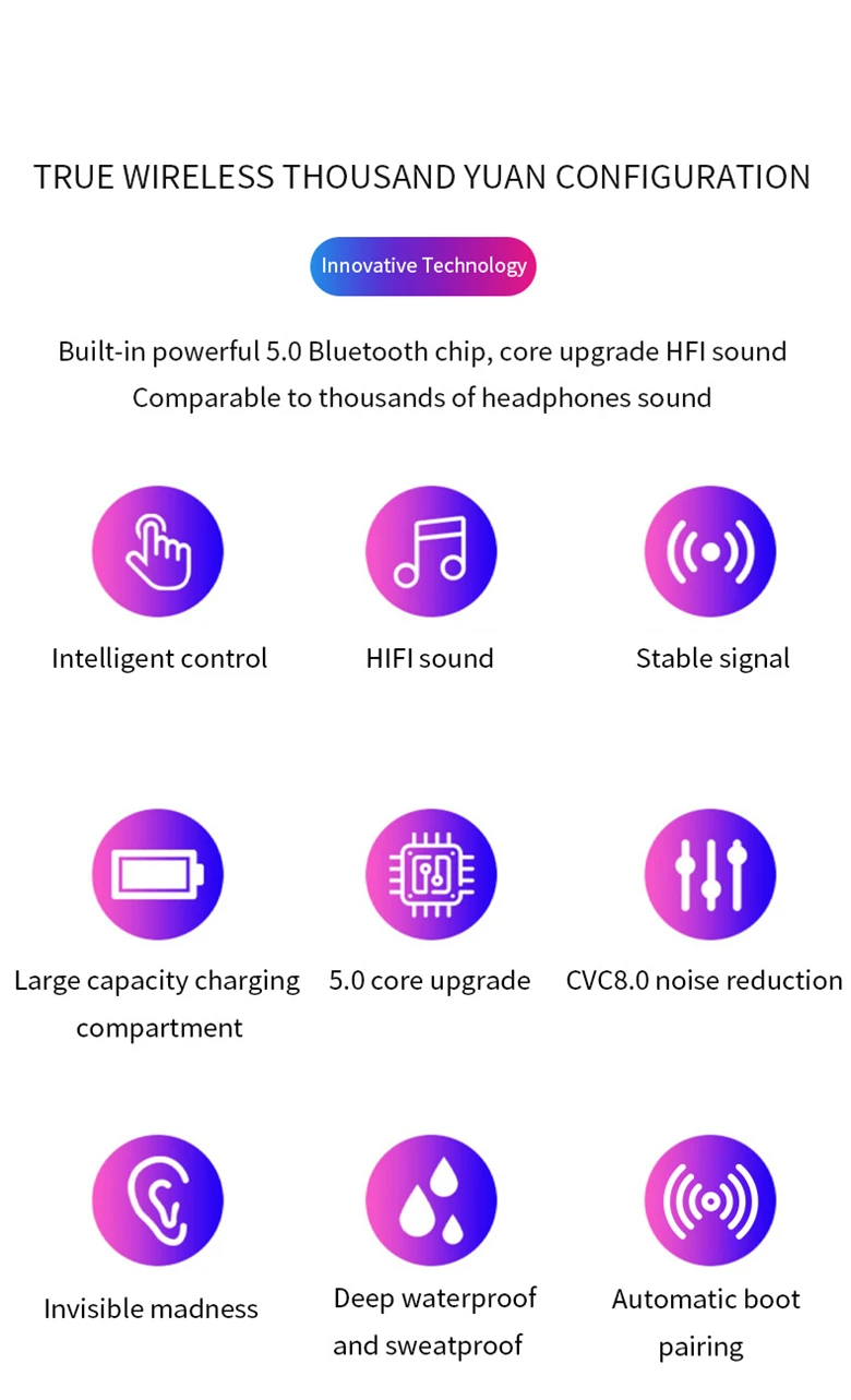 Lyenn K1D Bluetooth 5,0, беспроводные TWS наушники, 8D, стерео звук, наушники, водонепроницаемая Спортивная гарнитура, шумоподавление, наушники в ухо