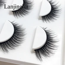 Extension Eyelash Mink-Lashes Long-Makeup Beauty Natural 3-Pairs 3d for -X11 New
