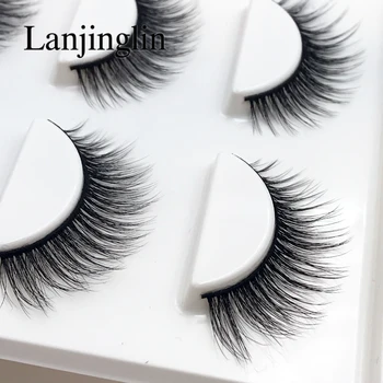 

New 3 pairs natural false eyelashes fake lashes long makeup 3d mink lashes extension eyelash mink eyelashes for beauty #X11