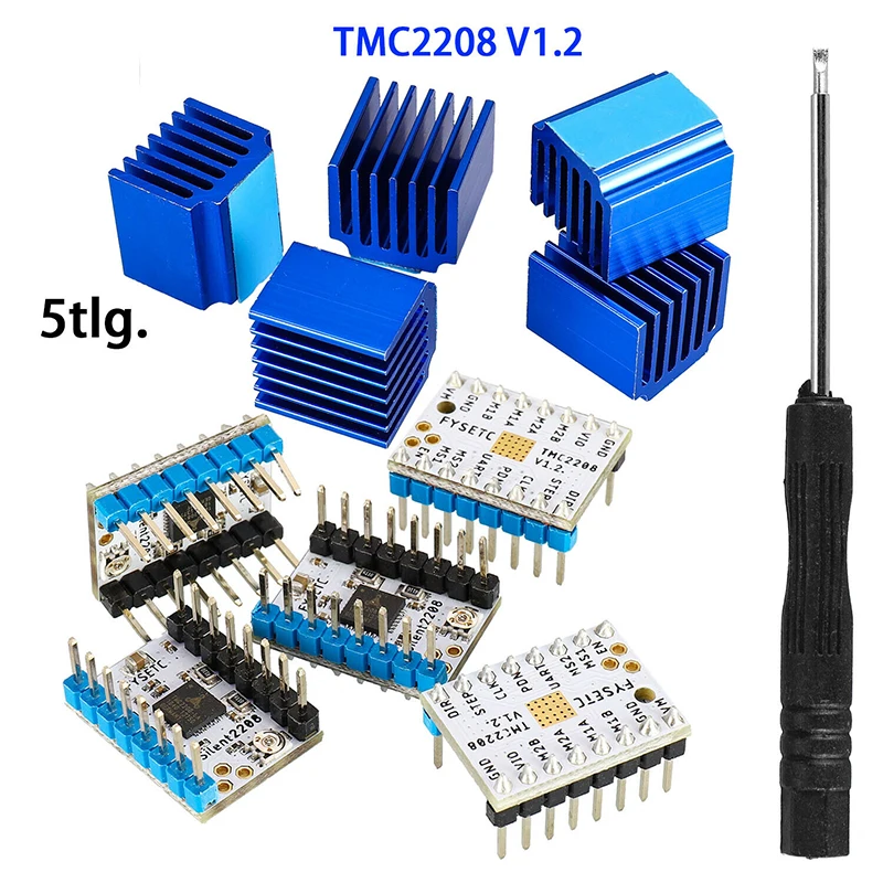 1 компл. 5 TMC2208 V1.2 шаговый демпфер радиатор датчики для 3d принтера плата управления