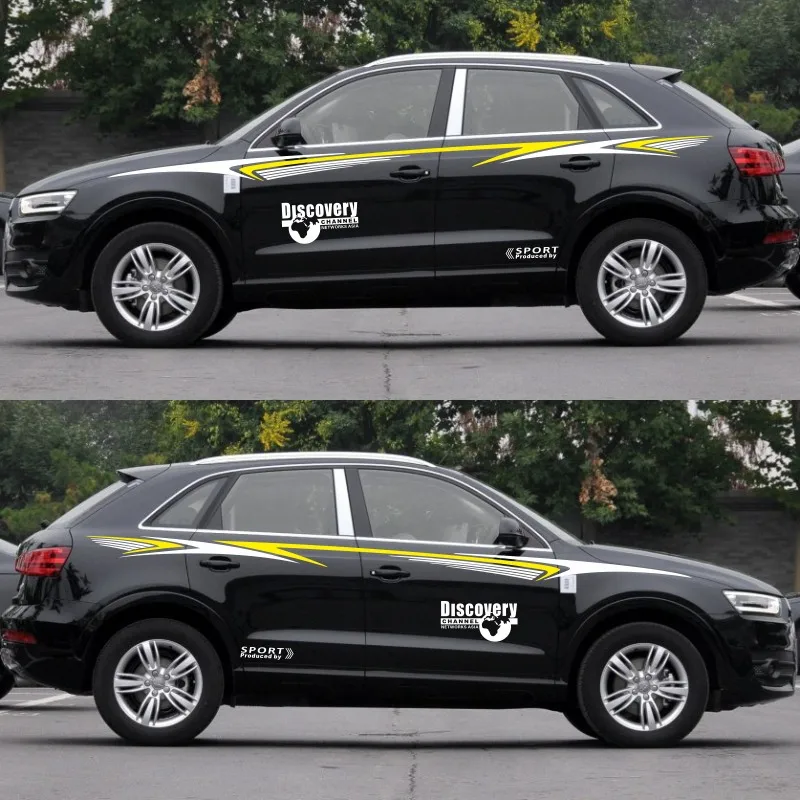 Автомобильный Стайлинг, Спортивная Автомобильная наклейка для Audi A1 A3, Дискавери, Спортивная наклейка, боковая дверь, хвост, Декоративная Виниловая наклейка