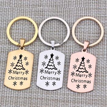 

Stocking Stuffer Gift Christmas Keychain Family Xmas Tree Shape Jewelry Gift Men Women Kids For Mom Dad Key Pendant 1 pcs