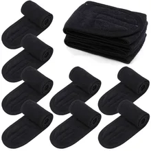 5/10pcs Eyelashes Extension Headband Adjustable Spa Facial Makeup Wrap Head Terry Cloth Stretch Towel with Magic Tape Soft
