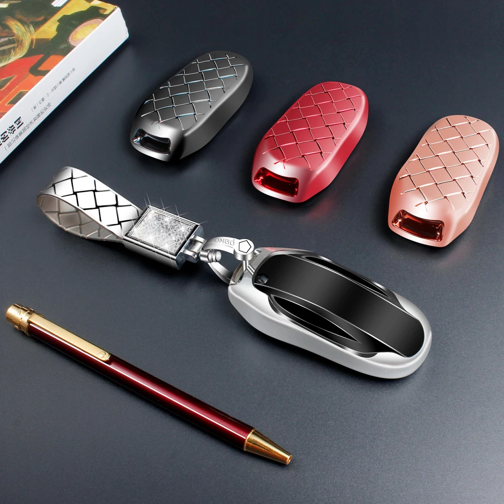 

Car Styling TPU Car key Wallet Smart Pocket For Tesla Model X Keychain Car Remote KeyFOB Cover Case key Ring Housekeeper