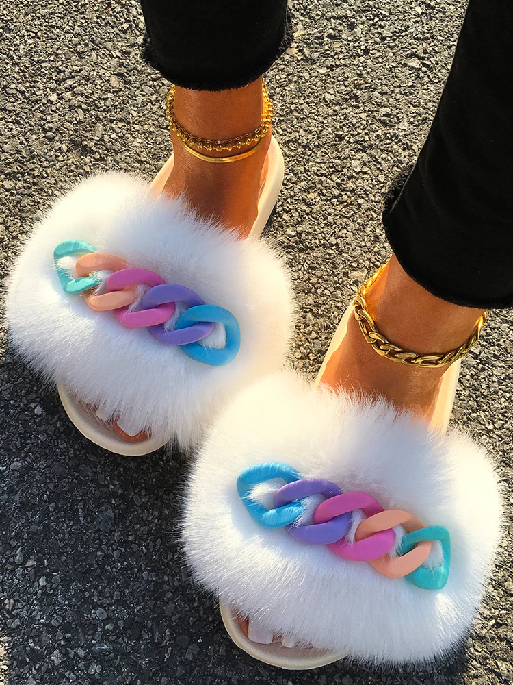 

Женские меховые шлепанцы, шлепанцы из искусственного меха, домашние тапочки с милыми бабочками, сандалии на платформе и плоской подошве, зимняя обувь, 2021